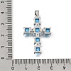 Brass Micro Pave Light Sky Blue Cubic Zirconia Pendants CU-CBAEEA8-20P-3