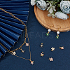15Pcs 5 Colors Brass Clear Cubic Zirconia Pendants ZIRC-DR0001-06-4