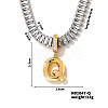 Golden Tone Brass Pave Clear Cubic Zirconia Letter Pendant Necklaces for Women YX4437-17-1