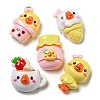 Cartoon Duck Opaque Resin Cabochons RESI-D006-02-1