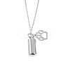 Stainless Steel Bullet with Paw Print Urn Ashes Pendant Necklace BOTT-PW0002-010C-S-1