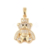 Brass Micro Pave Clear Cubic Zirconia Pendants KK-E111-33G-1