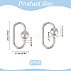 6Pcs 304 Stainless Steel Screw Carabiner Lock Charms STAS-UN0060-18-3