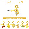 6pcs 6 Styles Brass Pendants KK-CJ0003-37-2