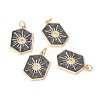 Brass Micro Pave Clear Cubic Zirconia Pendants ZIRC-Z019-44A-NR-1