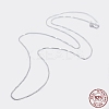 Anti-Tarnish Rhodium Plated 925 Sterling Silver Box Chain Necklaces STER-F039-45cm-05P-3