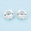 925 Sterling Silver Clear Cubic Zirconia Spacer Beads STER-N016-118S-2