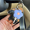 5Pcs 5 Colors Silicone Flower Keychains KEYC-SP0001-52-6