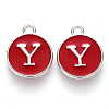 Platinum Plated Alloy Enamel Charms X-ENAM-S118-03Y-P-1