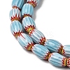 Handmade Millefiori Glass Oval Beads Strands LK-Z001-02A-04-5