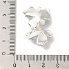 Brass Clear Cubic Zirconia & Glass Flower Connector Charms KK-K388-63S-3