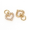 Electroplated Brass Micro Pave Cubic Zirconia Charms ZIRC-G167-03G-2