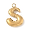 304 Stainless Steel Initial Pendants STAS-S186-12S-G-1