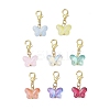 Transparent Glass Butterfly Pendant Decorations HJEW-JM04018-02-2