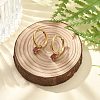 Ion Plating(IP) 304 Stainless Steel Micro Pave Cubic Zirconia Hoop Earrings STAS-R004-02G-01-2