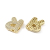 Brass Micro Pave Clear Cubic Zirconia Pendants KK-Z041-01G-R-2