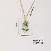 Fashionable Brass Pave Clear Cubic Zirconia & Paua Shell Cable Chain Flower Pendant Necklace for Women SG5558-1-1