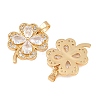 Brass Micro Pave Clear Cubic Zirconia Pendants KK-G552-06G-2