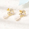 Brass Enamel Stud Dangle Earrings KK-CBAB173-02A-G-2