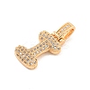 Brass Micro Pave Clear Cubic Zirconia Pendants KK-B099-01G-I-2