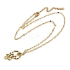 Brass Micro Pave Black Cubic Zirconia Snake Pendant Necklaces LS-NJEW-K280-08G-2