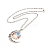 Glass Religion Fairy with Crescent Moon Pendant Necklace LS-NJEW-P270-01D-2