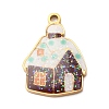 Christmas 304 Stainless Steel Enamel Pendants STAS-B112-02G-06-1
