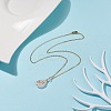 Natural Rose Quartz Teardrop Pendant Necklace NJEW-JN03900-01-2
