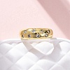 Brass Micro Pave Clear Cubic Zirconia Cuff Rings for Women RJEW-H248-01G-01-2