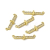 Rack Plating Brass Micro Pave Clear Cubic Zirconia Connector Charms KK-C007-37G-J-1