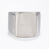 Tarnish Resistant 304 Stainless Steel Signet Band Rings for Men RJEW-G091-16-21mm-P-2