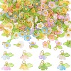 120Pcs 8 Colors Frosted Acrylic Pendants PALLOY-YW00102-1