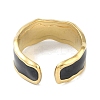 Ion Plating(IP) 304 Stainless Steel Enamel Cuff Finger Rings RJEW-L107-051G-02-3