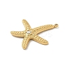 304 Stainless Steel Rhinestone Starfish STAS-I322-34G-02-2