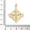 Rack Plating Brass Micro Pave Clear Cubic Zirconia Pendants KK-C063-09A-G-3