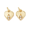 Brass Micro Pave Clear Cubic Zirconia Pendants KK-G544-05G-01-1