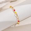 Fashionable Vintage Brass Oval & Glass Faceted Rondelle Beaded Anklets ZC8020-4-1