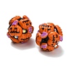 Halloween Theme Polymer Clay Rhinestone Beads with Resin RESI-Z045-02B-04-2