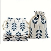 Printed Cotton Imitation Burlap Packing Pouches Drawstring Bags LS-PW-WG7B662-12-1