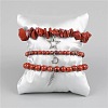 3Pcs Alloy & Natural Red Jasper Beads Charm Bracelets DY7954-13-1
