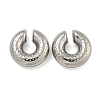 Non-Tarnish Texture Rings 304 Stainless Steel Cuff Earrings for Women EJEW-G393-01B-P-1