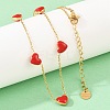 Heart 304 Stainless Steel Enamel Necklaces & Stud Earrings Sets for Women SJEW-K003-03G-2