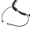 Sport Theme Acylic & Brass Heart Braided Bead Bracelet BJEW-JB09713-5