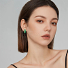 2 Pairs 2 Colors Two Tone 304 Stainless Steel Chunky Huggie Hoop Earrings with Enamel for Women EJEW-DC0001-38C-6