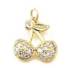 Brass Micro Pave Cubic Zirconia Pendants KK-F896-03B-G-1