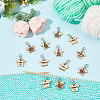 13Pcs 13 Style T-shirt Direction Guide Wood Pendant Locking Stitch Markers HJEW-AB00648-4