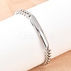304 Stainless Steel Cuban Link Chain Bracelets for Men Women BJEW-G766-05P-01-1