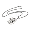 201 Stainless Steel Hollow Cut American Indian Chief Pendant Necklaces LS-NJEW-H065-13P-2