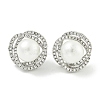 Brass Micro Pave Clear Cubic Zirconia Stud Earrings EJEW-H014-04P-1