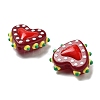 Baking Paint Glass Bumpy Beads Heart LAMP-V001-07G-3